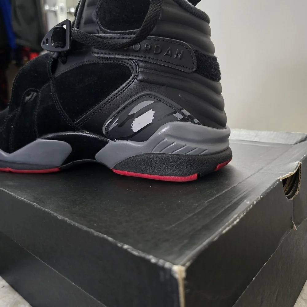 Jordan Black and Gray Sneakers with Cross-Straps...